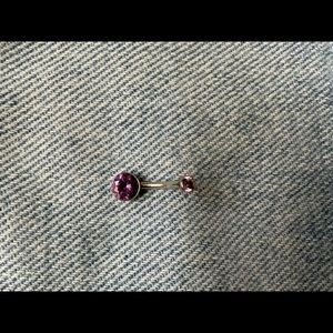 Amethyst bellybutton ring